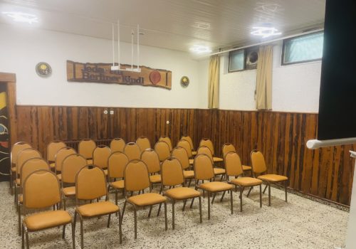 Ansicht des Seminarraums "Gedankenstube" mit Bestuhlungsvariante